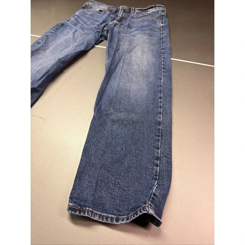 Signature Levi Strauss Mens Loose Fit Jeans Blue Medium Wash 35x28 Denim